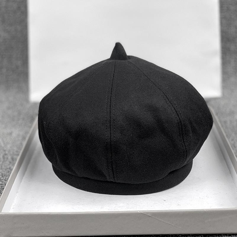 

Japanese Season Painter Hat Women S Wool Beret British Retro Pumpkin Octagonal Hat Has Large Size l large size 60cm (fits approximately 58-61cm) чорний