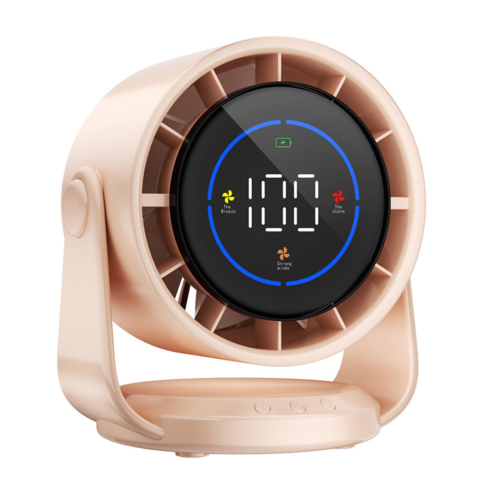 

Умный электрический вентилятор Портативный настольный 4000 мАч Аккумулятор Перезаряжаемый 100 об/мин USB Настольный вентилятор Бесшумный Настенный охлаждающий вентилятор розовый