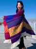 Winter Women Scarf Pullover Layers Poncho Elegant Lady Striped Tassel Warm Wrap Shawl Scarve Capa Para Mujer Pashmina Cloak New