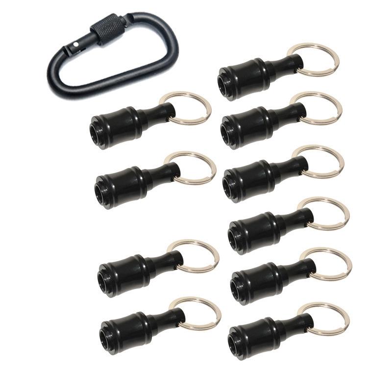 6-Piece Colorful Keychain Set: Extension Rods and Mountaineering Buckle with 1/4" Hex Drill Bit Storage Extension Rod