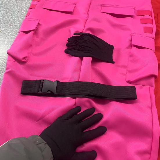 1 sada overalu s páskem a rukavicemi pro dospělé a děti volné kapsy zapínání na zip jednodílný kostým kreslený cosplay kostým