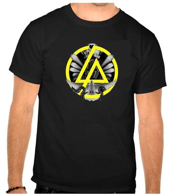 T-shirt Nera con Logo Rock dei Linkin Park -1382-