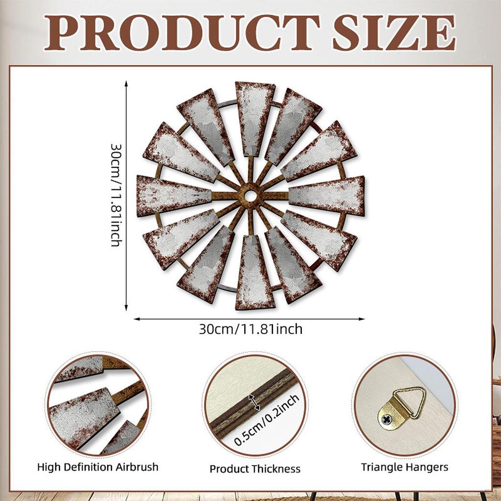 Ahşap Yeldeğirmeni Duvar Sanatı Dekor Ev Oturma Odası ve Veranda için