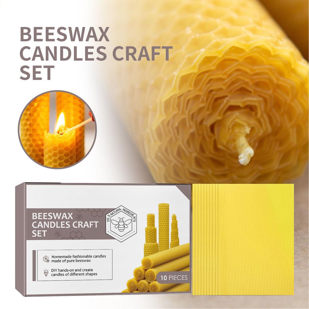 20Pcs Beeswax Candle Sheets Soft Cuttable DIY Candle Making Beeswax Sheets Foundation for Beehive Frame Beekeeping