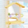 Parakeet Perches With Mirror Bird Cage accessory Pet Supplies for Chewing Playground Indoor Outdoor Yard Garden Patio Courtyard