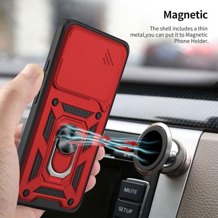 Coque de protection - Xiaomi - 15 - Antichoc - Support anneau - Rouge