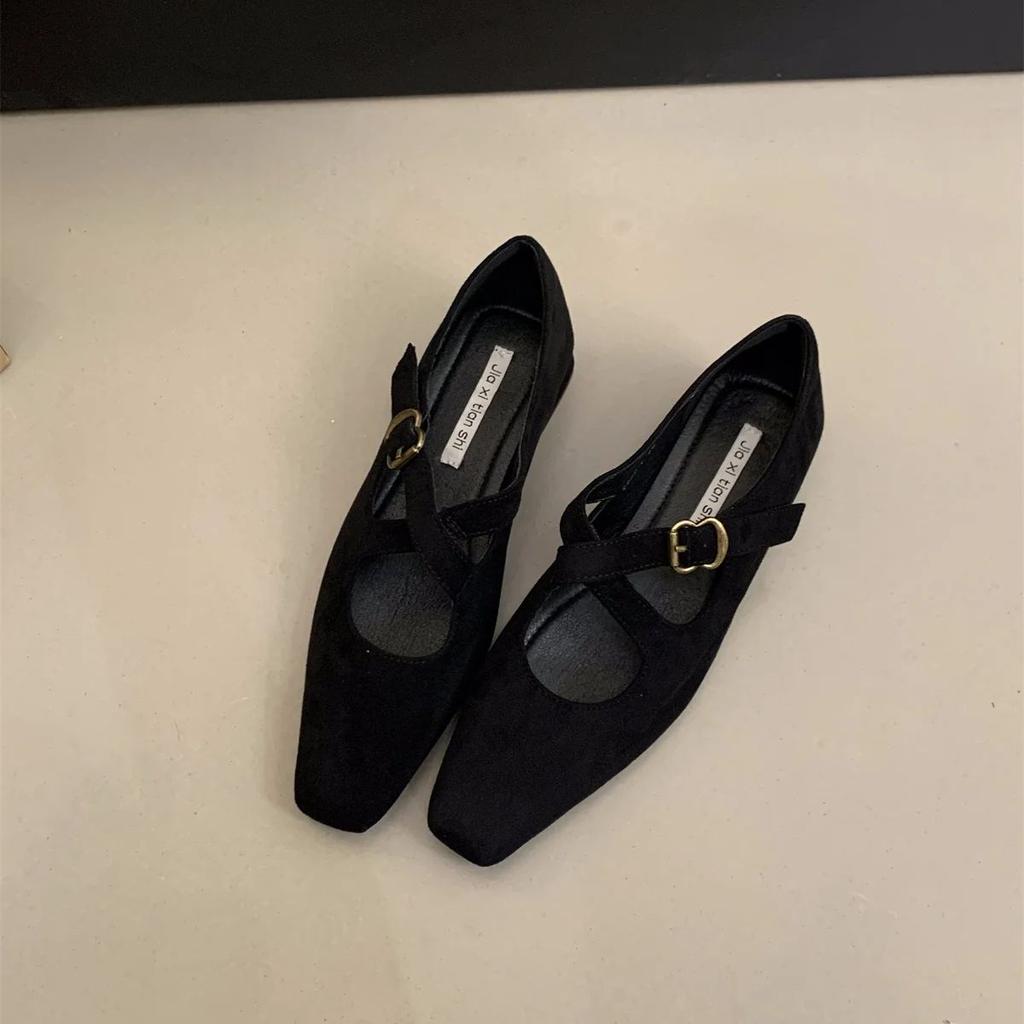 Dancing Shoes 2024 Retro Comfort Ballet Shoes Female Casual Daily Low Heel Buckle Strap Mary Janes Women Pumps Zapatos De Mujer