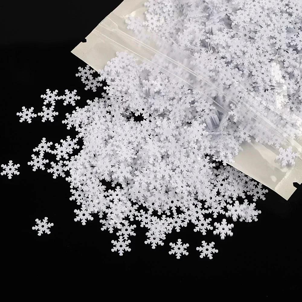 1Pack/300pcs-Artificial Snowflakes Decor Christmas Decorations for DIY Handmade Home Xmas Wedding Decor Material Home Decor