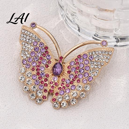 Butterfly Lapel Pin Rhinestone Brooch for Women Vintage Insect Pin Jackets Decorative Accessory Clothes Scarf Shawl Dress Bag Women