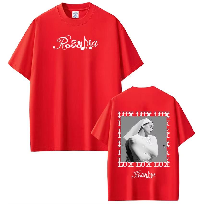 Singer Rosalía LUX Album Tour 2026 Print T Shirt Men Women Fashion Tshirt Shortsleeved Cotton Summer Vintage Aesthetic Top