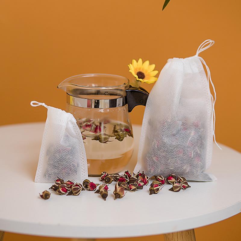 Disposable Teabags Non-woven Fabric Tea Filter Bags for Coffee Spice Tea Bag with Empty Tea Bags With Strings Nylon Filter Bag