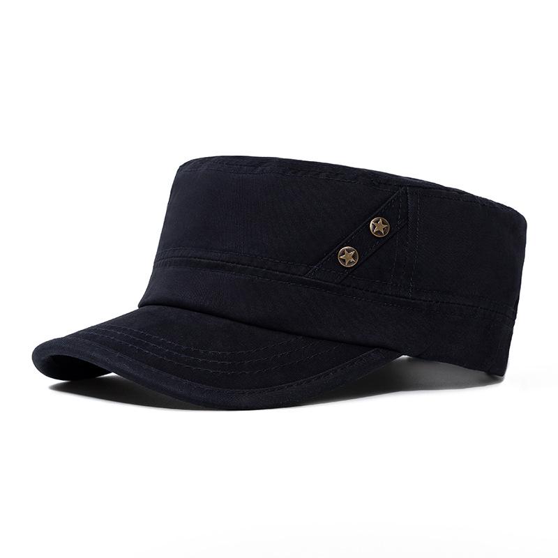 

Men s Washed Cotton Duckbill Cap with Star Design Adjustable темно-синього кольору