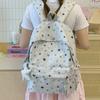 Rucksack mit Sternenmuster, Fronttasche mit Reißverschluss und Quasten-Details für Schule und Alltag