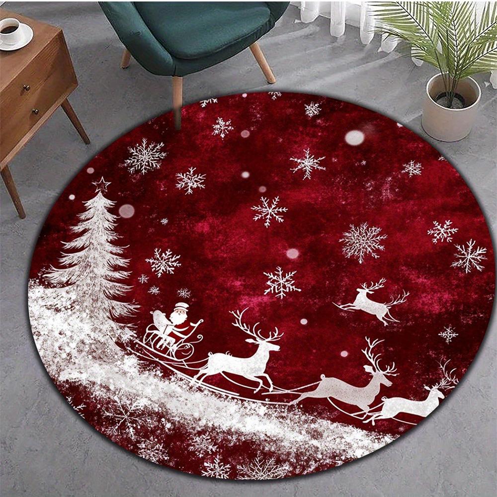 Christmas Round Rugs: Santa, Reindeer, Tree, and More for a Magical Holiday Home! room floor mats New Year home decoration