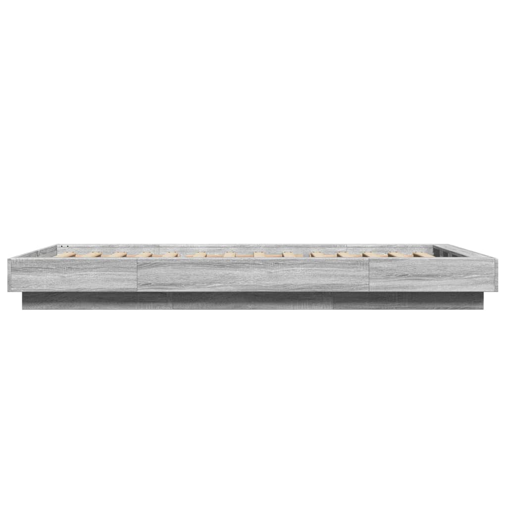 LED Bed Frame in Grey Sonoma 90 x 200 cm Engineered Wood