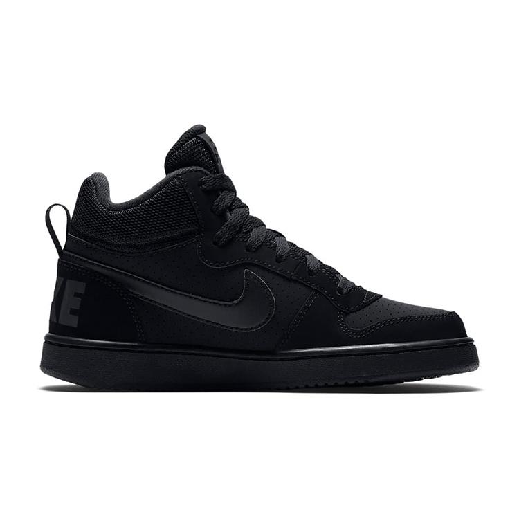 (GS) Nike Court Borough Mid 'Triple Black' Kids' 839977-001