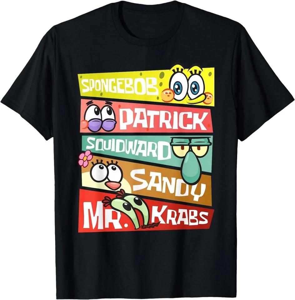 Spongebob Patrick Squidward Sandy Mr Krabs Spongebob Fans T-Shirt XL