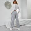 2026 Europäische und Amerikanische Einfache Gerade Lässige Hosen Frühling/Sommer Taschen Design Hohe Taille Fleece-gefüttert Lange Hosen