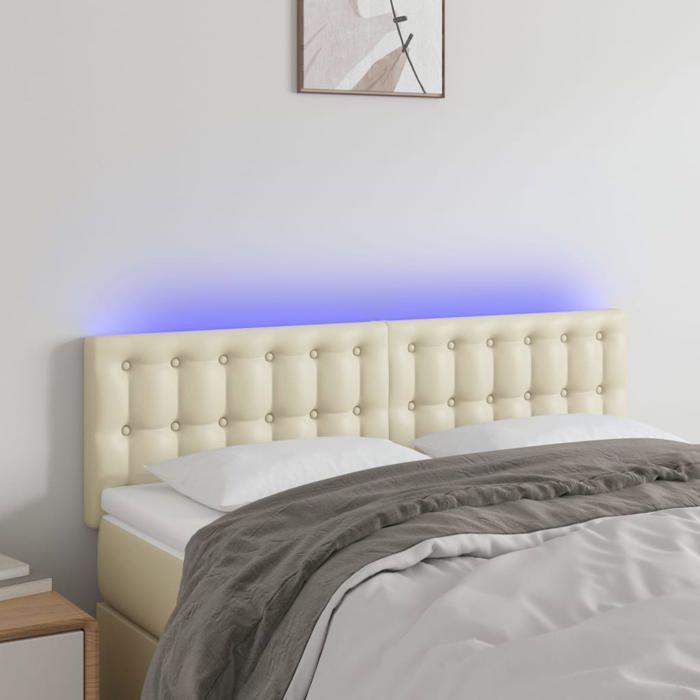 Tête de lit - MAISON EXCLUSIVE - 144x5x78/88 cm - Similicuir - LED intégrée multicolore - Hauteur réglable