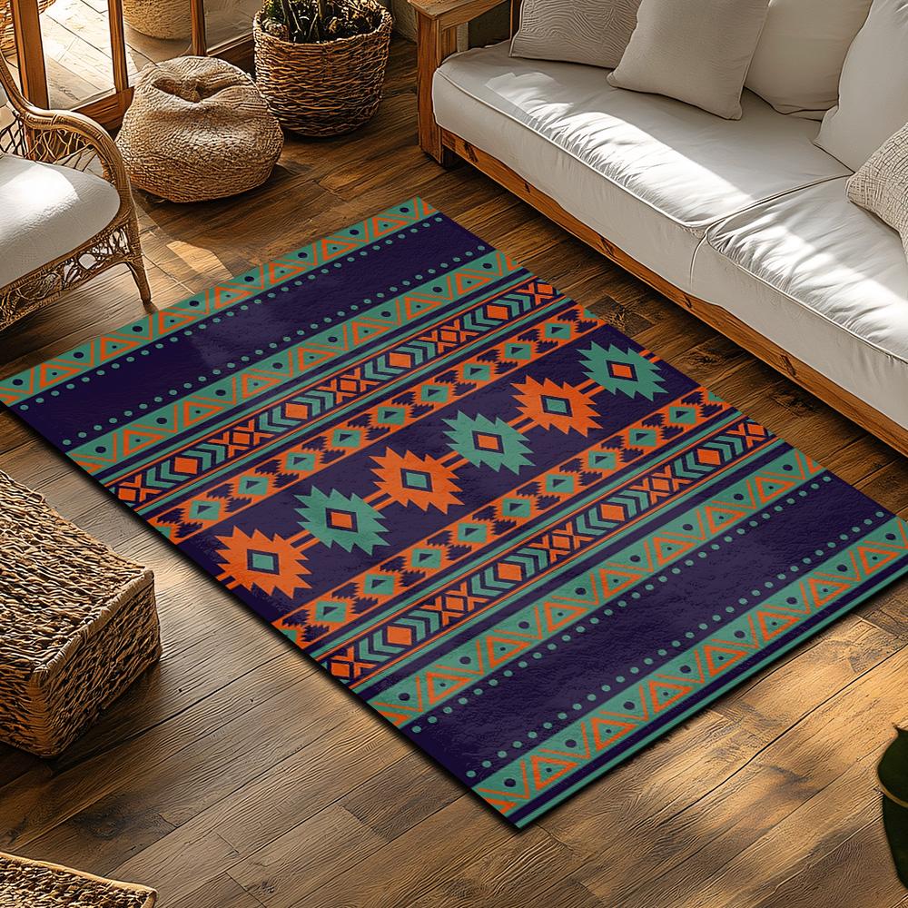 Boho Area Rug Non Slip Washable Indoor Outdoor Carpet Modern Abstract Geometric Pattern Home Decor Living Room Floor Mat 6x9