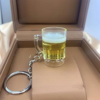 Simulação Caneca de Cerveja Chaveiro Homens e Mulheres Casal Chaveiro Bolsa Pingente