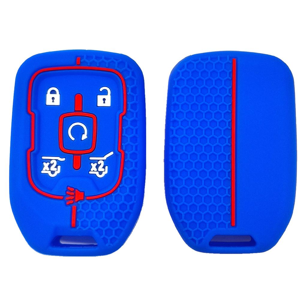 Rubber Car Key Fob Cover Silicone Protector Case for Chevrolet Camaro 2015 2016 GMC Yukon Suburban Tahoe 6 Buttons Accessories