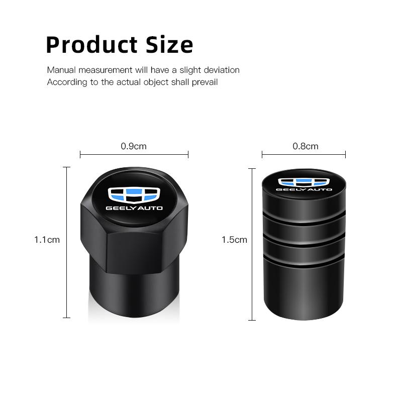 4pcs Car Wheel Tire Caps Airtight Cover For Geely Coolray Geometry C GX3 Emgrand EC7 LC Panda Tugella Binray X7 Okavango Atlas