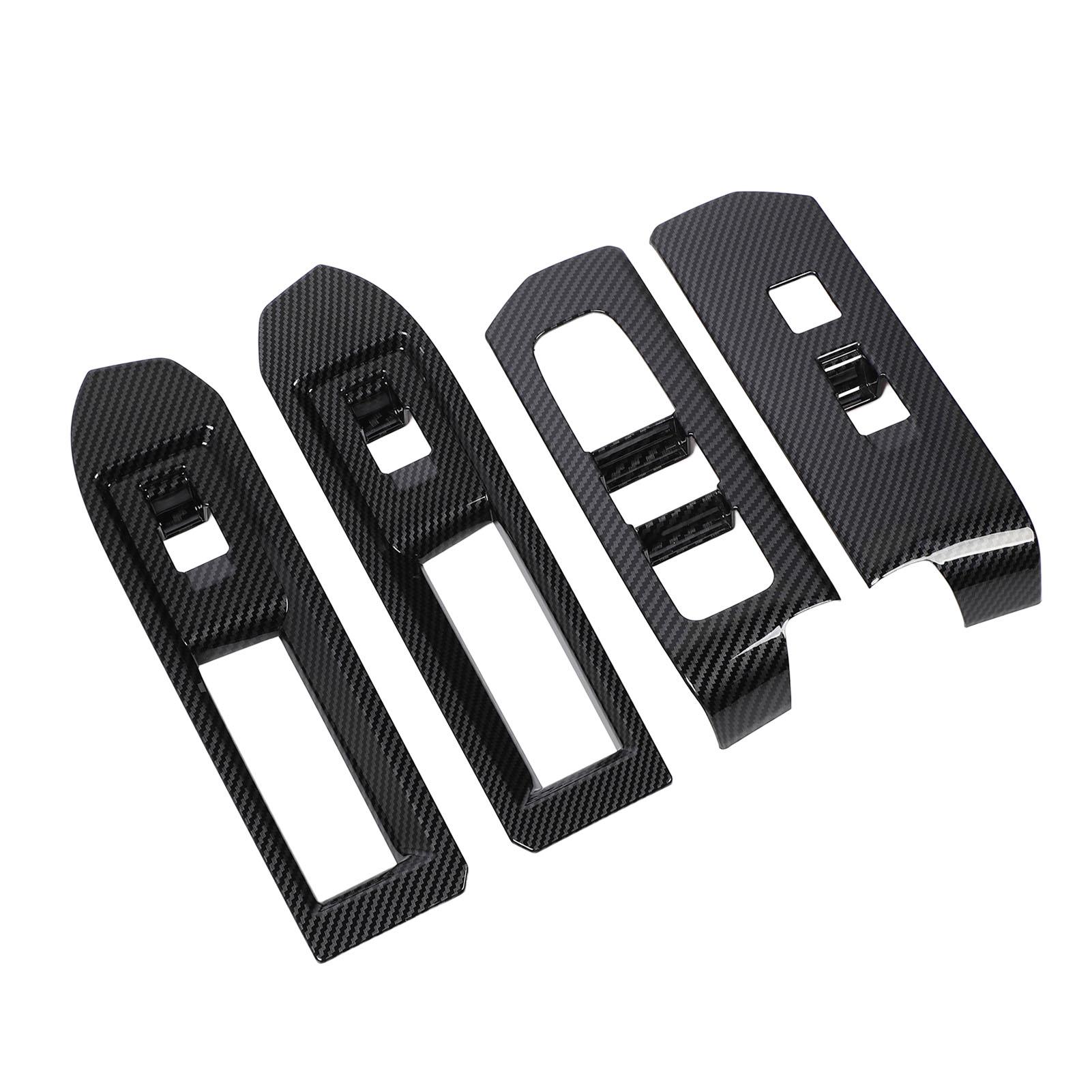 

4 шт. Накладки на панель переключателей стеклоподъемников, отделка в стиле карбонового волокна, украшение интерьера, накладки на панель управления стеклоподъемниками для Tacoma 2024