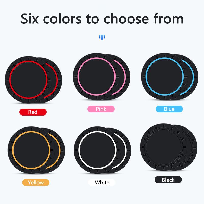 2 Stück Leder Innenraum Auto Anti-Rutsch-Matte Untersetzer Auto Wasserbecher-Schlitz Zubehör für Rolls-Royce Cullinan Phantom Ghost Wraith Dawn