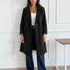 Women's Fashion Casual Woolen Solid Color Long Coat