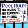 Pool Rules Sign, Indoor/Outdoor Swimming Pool Decorations, Aluminum Metal Sign