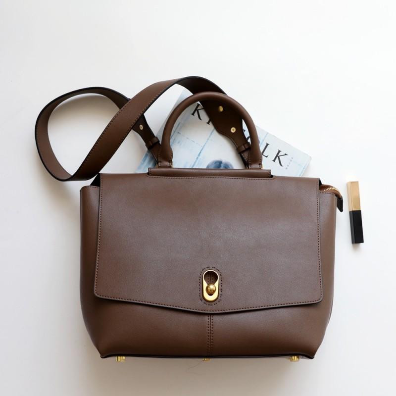 Large Capacity Womens Genuine Leather Tote Bag Urban Minimalist Shoulder Handbag Daily Commute
