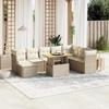 VidaXL Garden Lounge Set with Cushions 9 Pcs, Patio Sofas, Patio Furniture Set, Outdoor Furniture, Beige 3275515