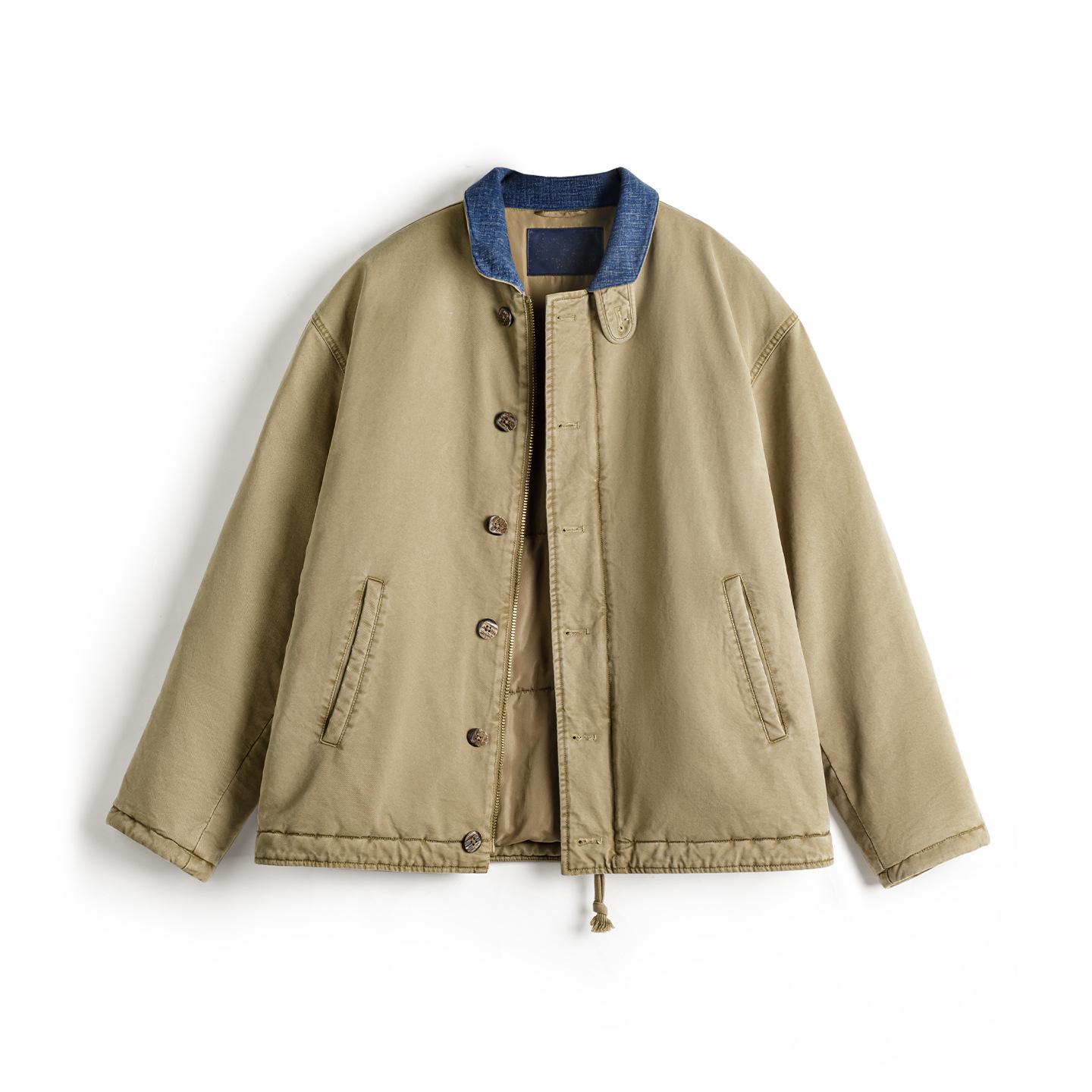 

Чоловіча американська ретро палубна куртка Maden Workwear N1 – Тепла бавовняна куртка зі стійкою для осені та зими XL