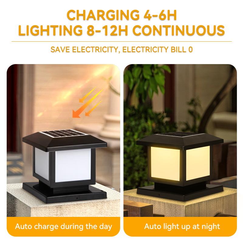 LED Solar Light Pillar  Waterproof Solar Lantern Lights Outdoor Remote Control For Garden Decoration Fence Pathway Decor Lamp