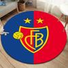 FC Basel Round Area Rug,Carpet Rug for Living Room Bedroom Sofa Playroom Decor,Non-slip Floor Mat