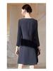 2024 Autumn Hepburn Style Black Round Neck Dress for Women: Elegant, Professional, and Perfect for Commute