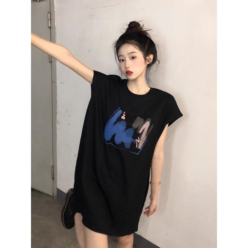 Women's Mid-length T-shirt Summer Student Pajamas Top I Small Vest Home Nightdress