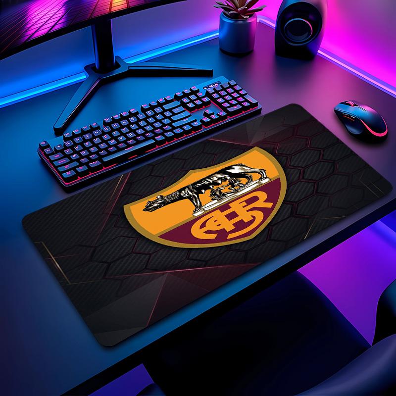 Tappetino per Mouse con Motivo Calcio AS Roma No?Tappetino Mouse da Gioco Antiscivolo con Base in Gomma per Scrivania Ufficio Casa