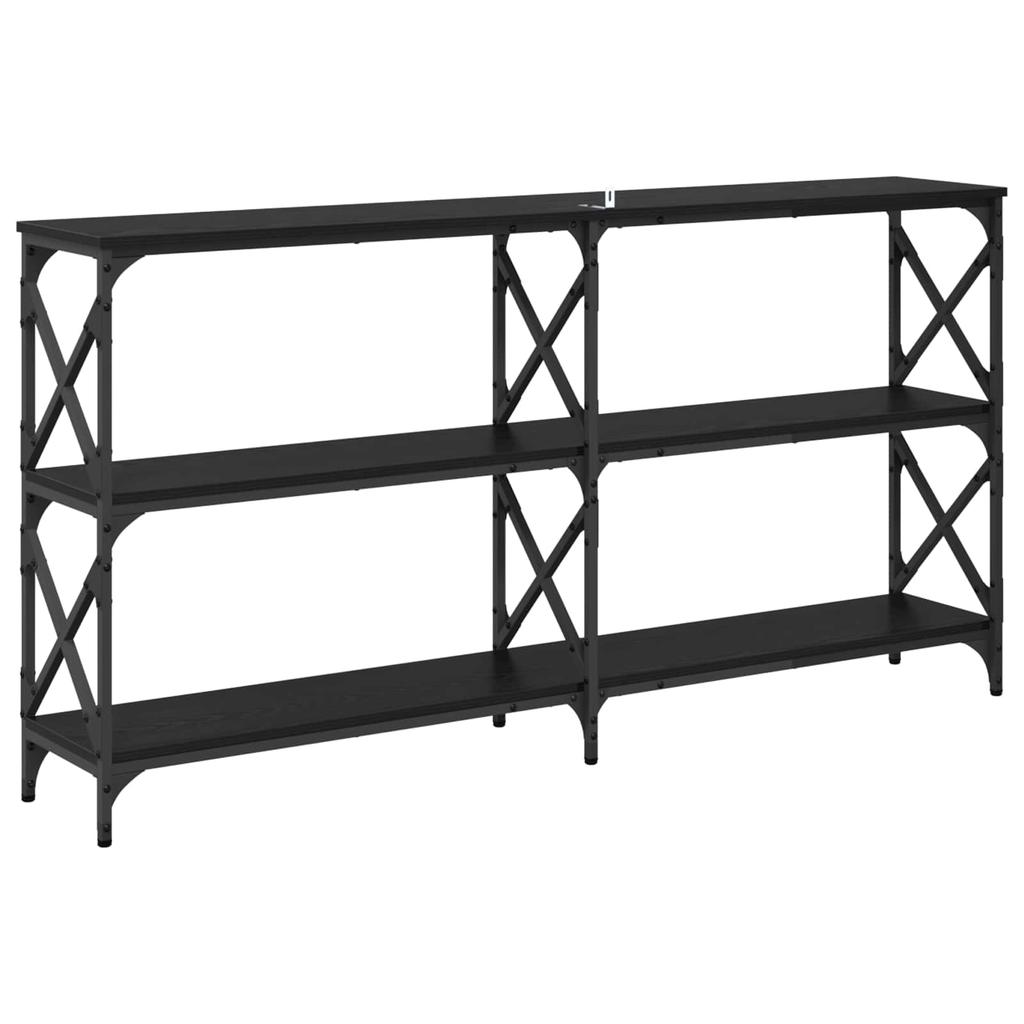 Console Table Black Oak Look 156 X 28 X 80.5 Cm