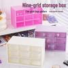 Luxury Desktop Storage Box for Makeup, Nail Art & Jewelry – Nine-Grid Drawer Design
