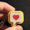 Yellow Heart Message Fidget Clicker Keychian Stress-Relief Heart Press Button Bag Charm  Adults