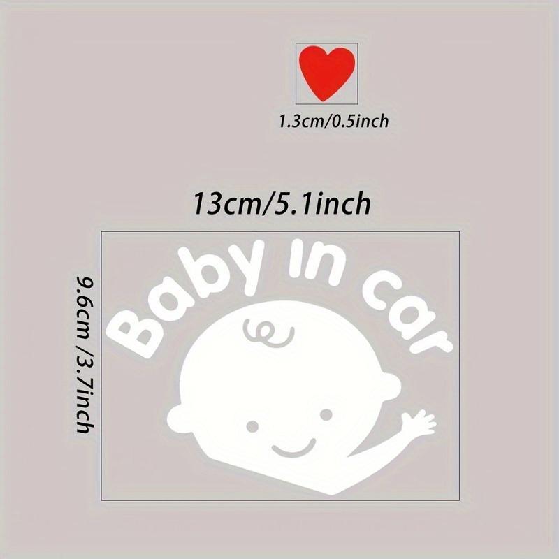 2pcs Cute "Baby in the Car" warning sticker cartoon windshield sticker - waterproof vinyl sticker, car safety and fashion