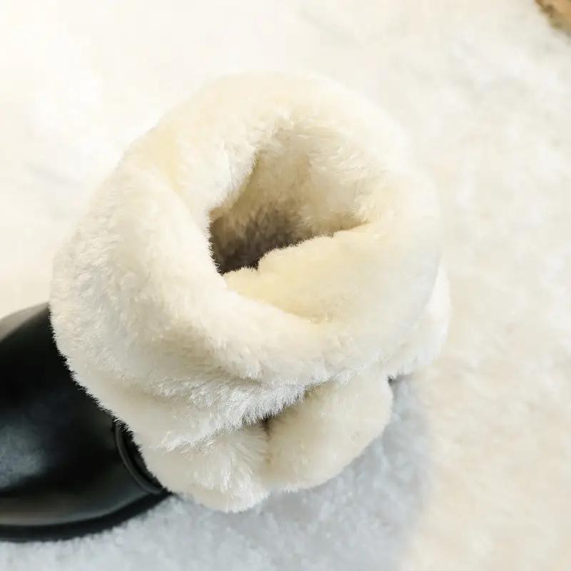 Mädchen Schneestiefel Winter Warme Wolle Gemütliche Rutschfeste Stiefel Plüsch Bequeme Outdoor Wanderschuhe Gefütterte Wanderschuhe Winter