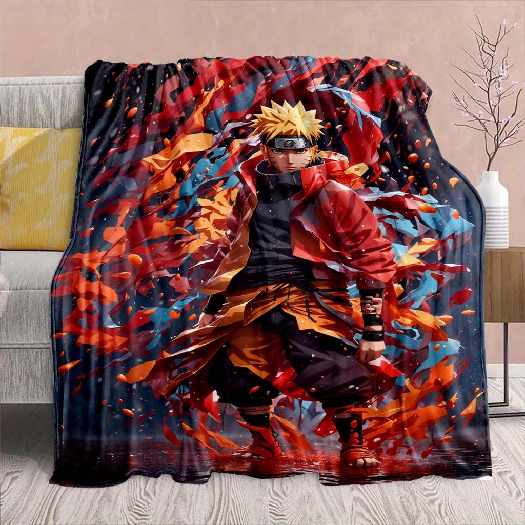 Naruto Anime Flannel Blanket - Soft Warm Perfect for Sofa, Bedding Camping Travel Office Home Decor