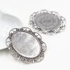 5pcs 30x40mm Inner Size Antique Silver Plated and Bronze and Black Cabochon Base Setting Charms Pendant
