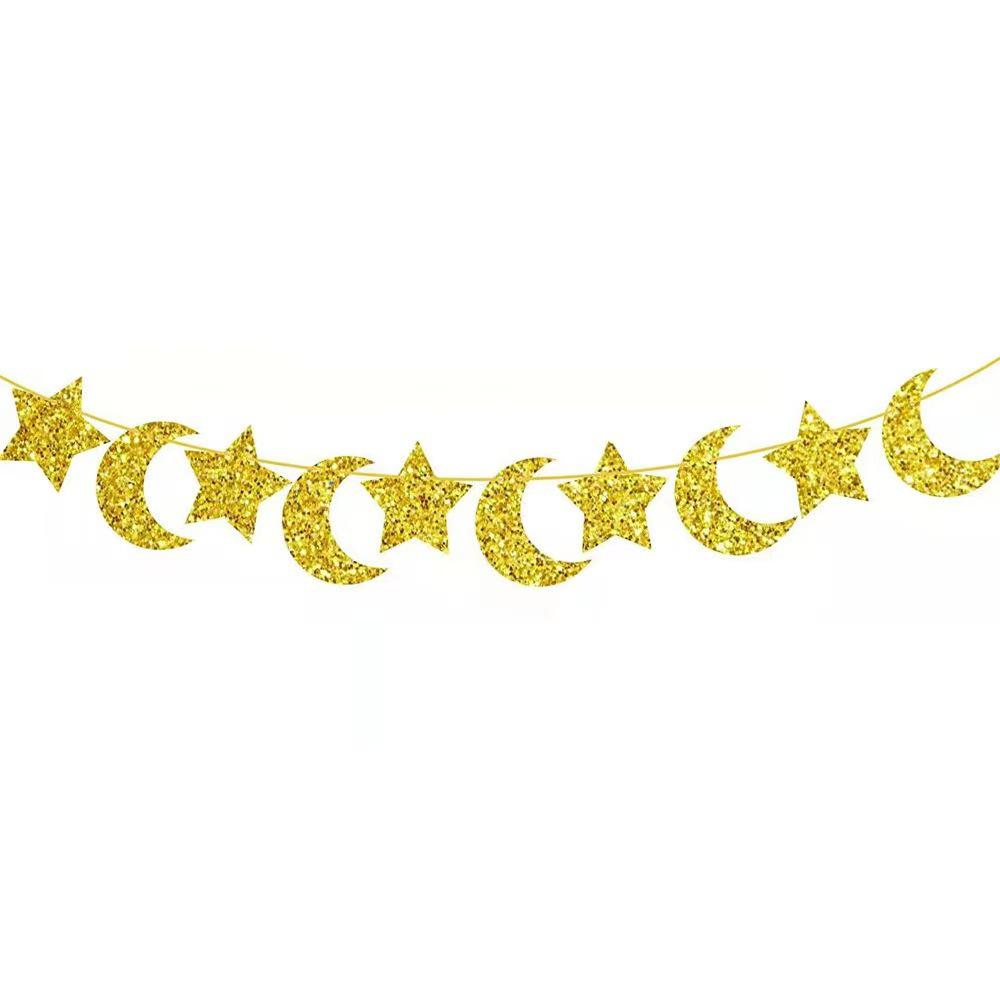 Gold Star & Moon Party Decorations - Hanging Backdrop for Weddings