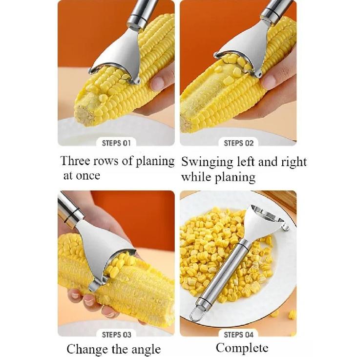 Corn Stripper Stainless Steel Corn Planer Cob Stripper Reusable Corn Peeler Thresher Kitchen Fruit Vegetable Gadget Tool 2