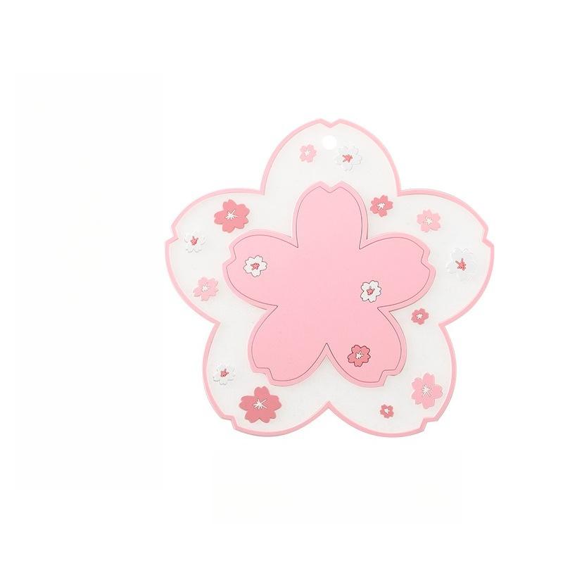 Cherry Blossom Shaped Heat Resistant Trivet Cute Sakura Design Table Mat for Hot Dishes Home Kitchen