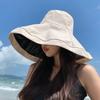 Foldable Solid Color Summer Outdoor Beach Large Brim Sun Hat Bucket Hat Fisherman Hat Women Cap
